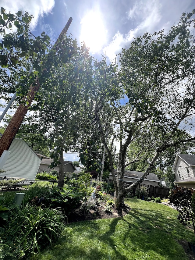 view of yard featuring fence