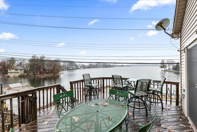 423 Heights Rd, Lake Orion, MI 48362 - deck featuring outdoor dining area and a water view