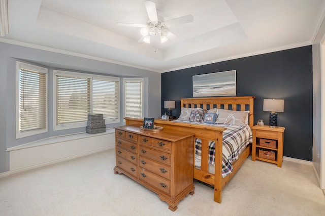 1615 Royal Birkdale Dr, Oxford, MI 48371 - bedroom featuring a raised ceiling, light carpet, and baseboards