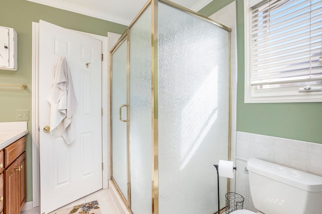 1615 Royal Birkdale Dr, Oxford, MI 48371 - bathroom with tile patterned flooring, vanity, and a stall shower