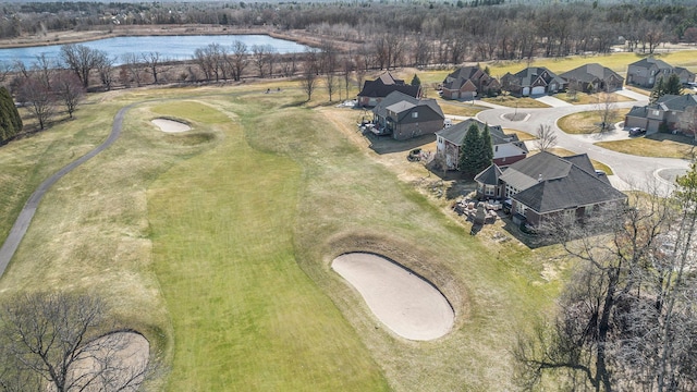 1615 Royal Birkdale Dr, Oxford, MI 48371 - bird's eye view featuring view of golf course, a residential view, and a water view