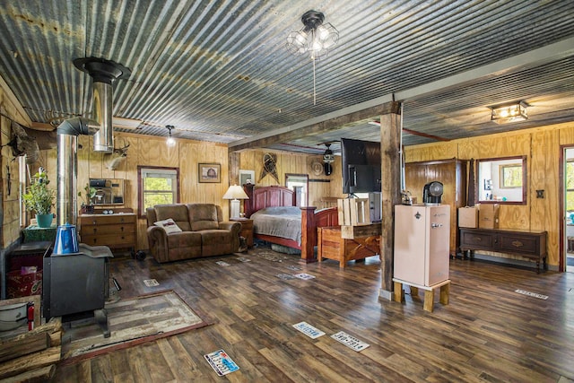771 Q Dr S, Fulton, MI 49052 - living room featuring wooden walls and wood finished floors