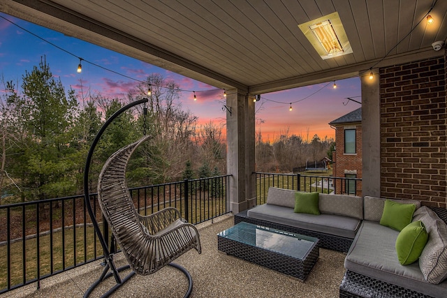 1686 Traceky, Rochester Hills, MI 48306 - balcony at dusk featuring outdoor lounge area