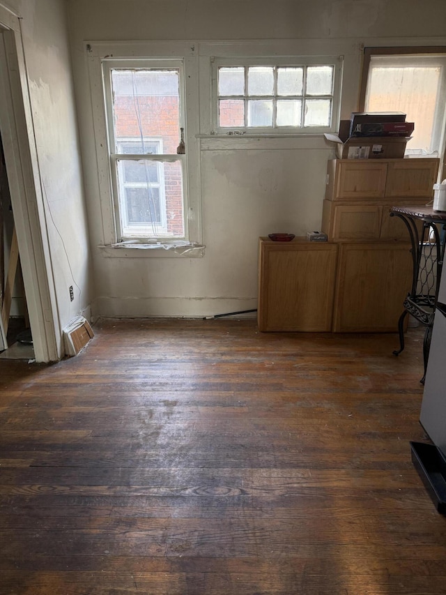 bedroom featuring dark wood-style flooring