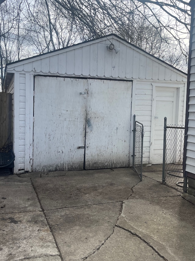 view of outdoor structure featuring fence