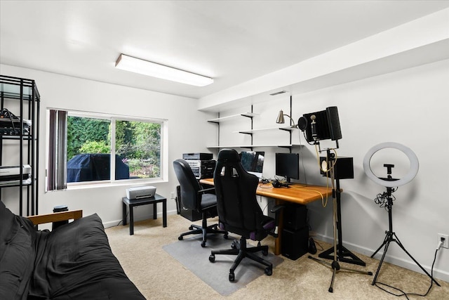 2865 Steeple Hill Rd, White Lake, MI 48383 - office area featuring carpet flooring and baseboards