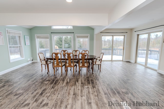 11724 N Satterlee Rd, Lakeview, MI 48850 - dining space with wood finished floors and baseboards