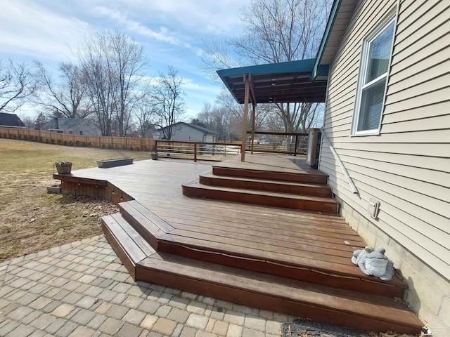 3023 W Stein Rd, La Salle, MI 48145 - wooden deck with a patio and fence