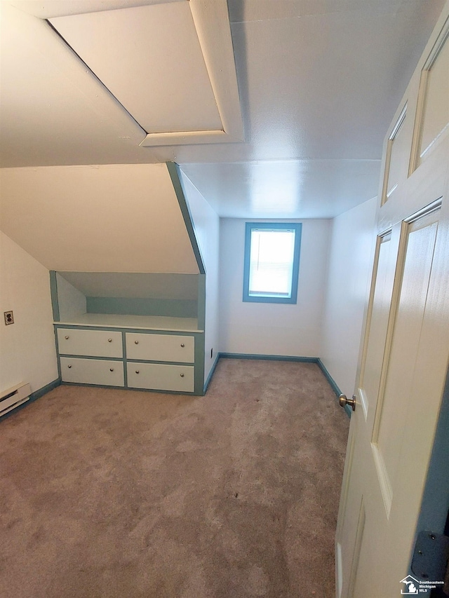 3023 W Stein Rd, La Salle, MI 48145 - bonus room with baseboards, light colored carpet, and baseboard heating