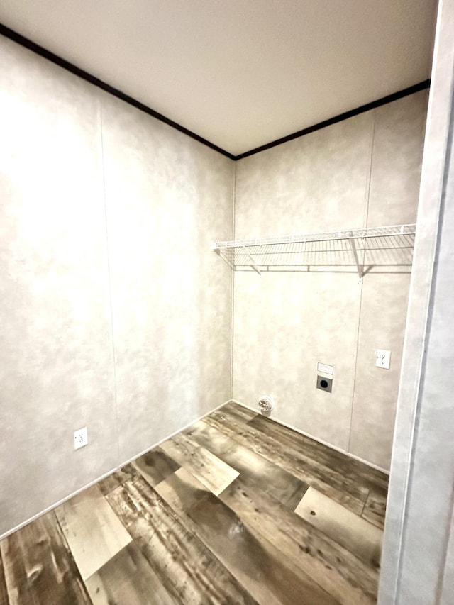 3502 Beech Ln, Twin Lake, MI 49457 - laundry room with electric dryer hookup and wood finished floors