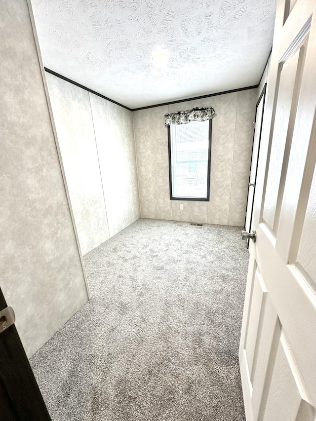 3502 Beech Ln, Twin Lake, MI 49457 - carpeted empty room with a textured ceiling