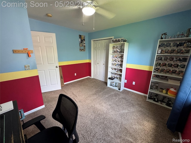 56098 Walker Ct, Macomb, MI 48042 - carpeted office with a ceiling fan and baseboards