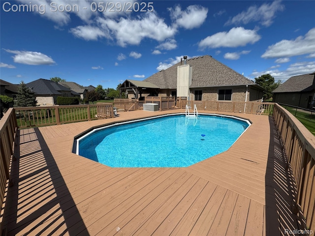 56098 Walker Ct, Macomb, MI 48042 - view of pool featuring a wooden deck