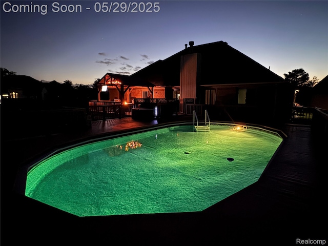 56098 Walker Ct, Macomb, MI 48042 - view of pool at dusk