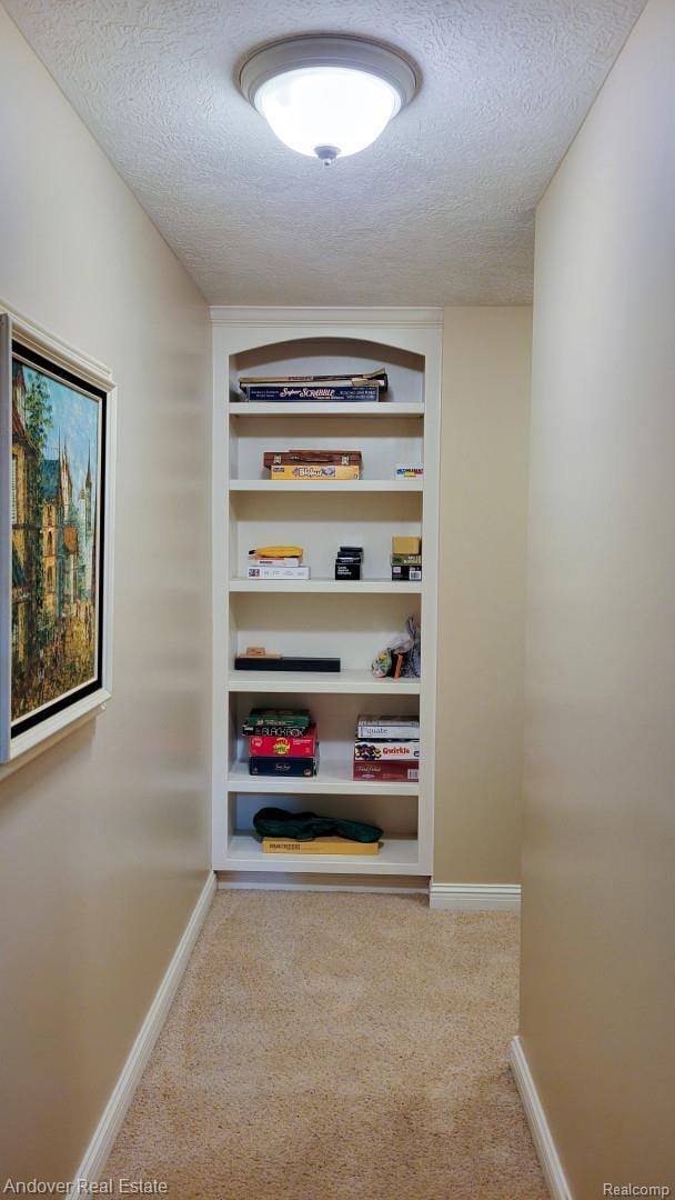 2004 Timberview Dr, Okemos, MI 48864 - hall featuring carpet, a textured ceiling, and baseboards