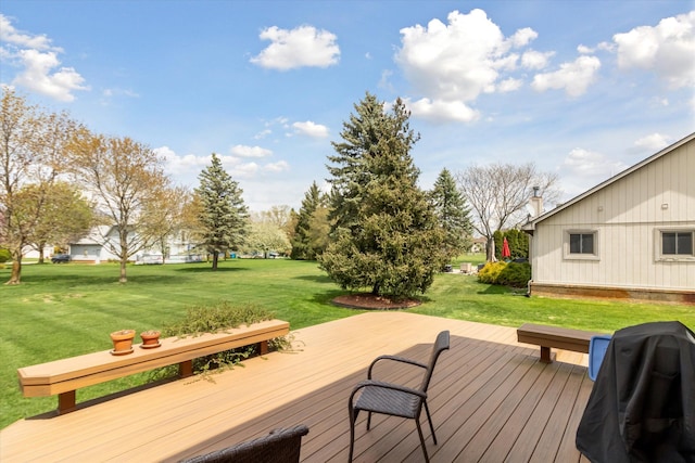 deck with a yard