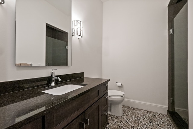 1044 Lakeside Dr, Birmingham, MI 48009 - full bath featuring vanity, baseboards, a stall shower, tile patterned floors, and toilet