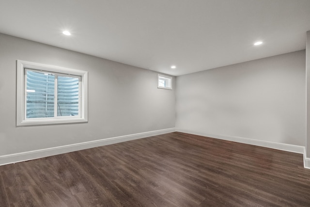1044 Lakeside Dr, Birmingham, MI 48009 - unfurnished room with baseboards, recessed lighting, and dark wood-style floors