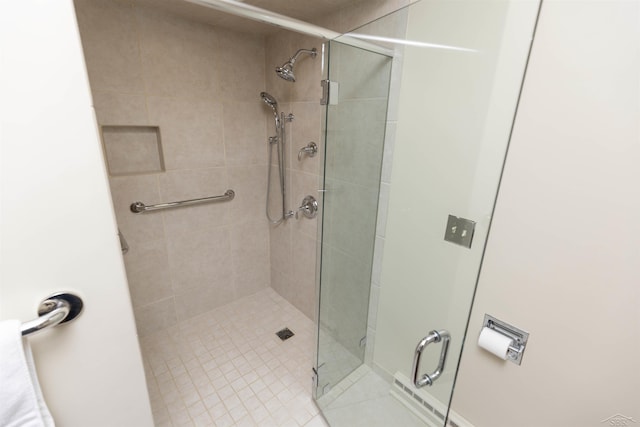 full bathroom with a shower stall