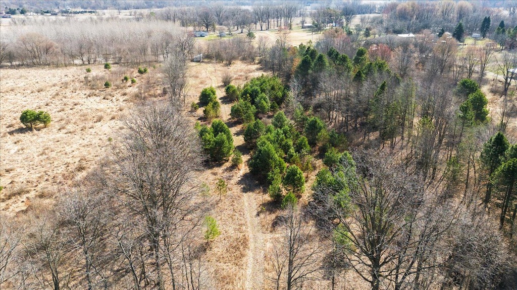 drone / aerial view with a rural view