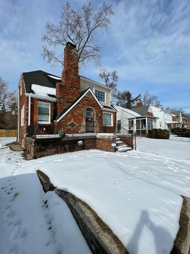 14811 Robson St, Detroit, MI 48227 - view of front of home with a chimney and brick siding