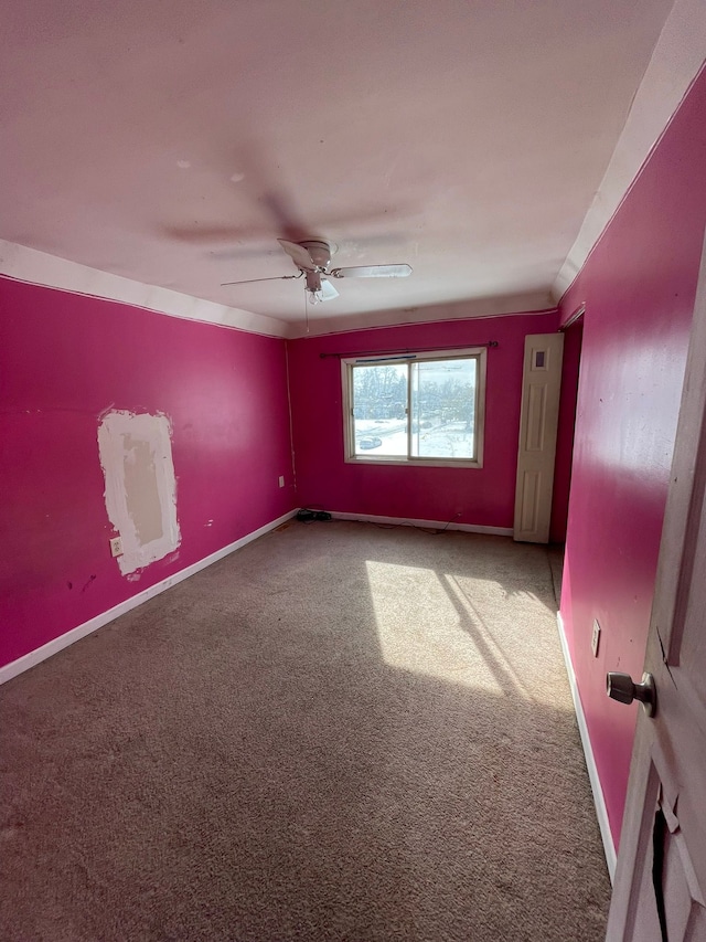 14811 Robson St, Detroit, MI 48227 - carpeted spare room with baseboards and ceiling fan