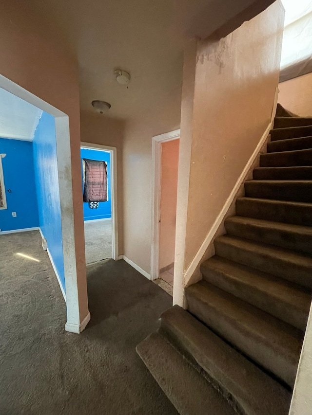 14811 Robson St, Detroit, MI 48227 - staircase featuring baseboards and carpet flooring