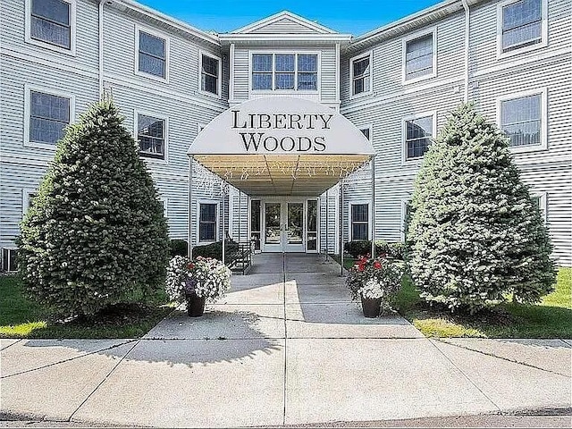 entrance to property featuring french doors