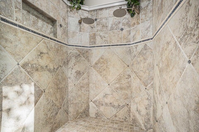 interior details with tiled shower