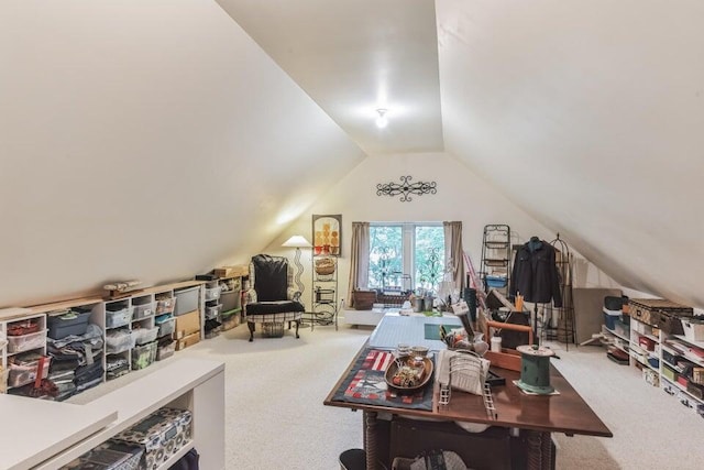 interior space featuring lofted ceiling