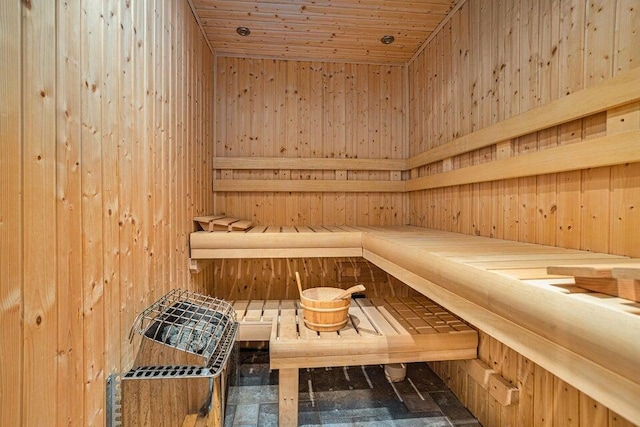view of sauna