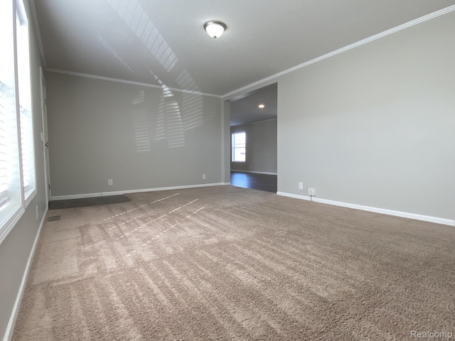 33123 Aspen Ct, New Haven, MI 48048 - carpeted empty room featuring crown molding and baseboards
