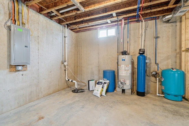 4050 Cayman Dr, Dewitt, MI 48820 - basement with a water pressure tank, gas water heater, and electric panel