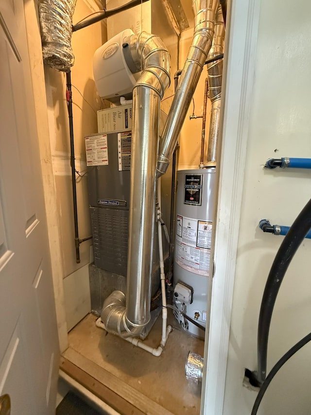 utilities featuring gas water heater