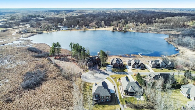 9796 Lake Edge Dr, Brighton, MI 48114 - bird's eye view with a residential view and a water view