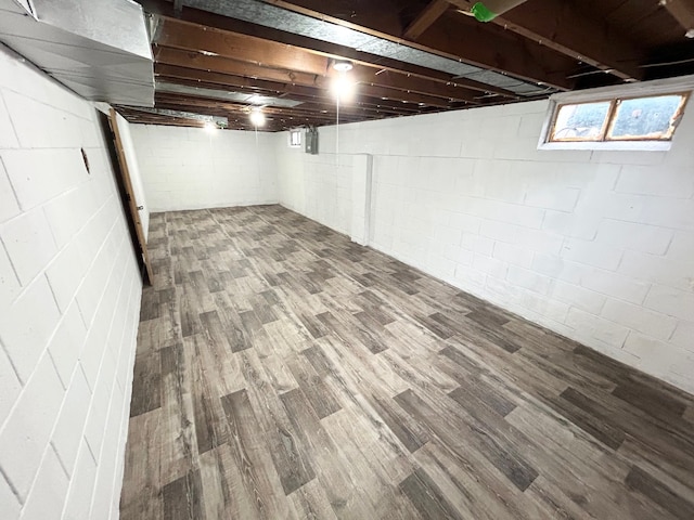 below grade area with wood finished floors
