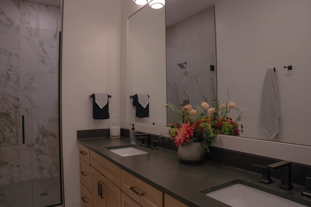 8120 Byron Depot Dr SW, Byron Center, MI 49315 - full bath with double vanity and a marble finish shower