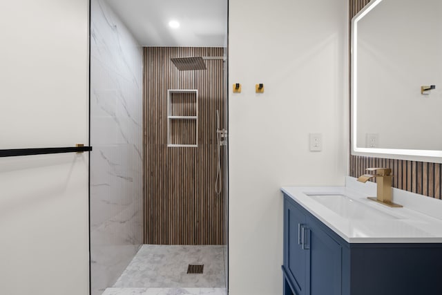 30728 W 14 Mile Rd, West Bloomfield, MI 48322 - full bath featuring a walk in shower, vanity, and recessed lighting