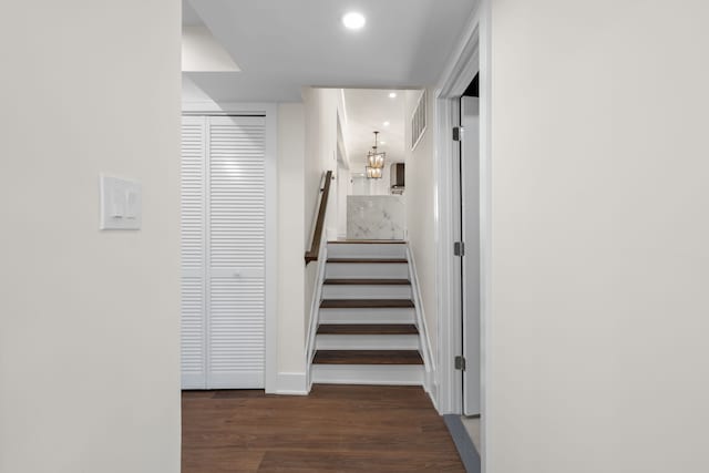 30728 W 14 Mile Rd, West Bloomfield, MI 48322 - stairs featuring wood finished floors, baseboards, and recessed lighting