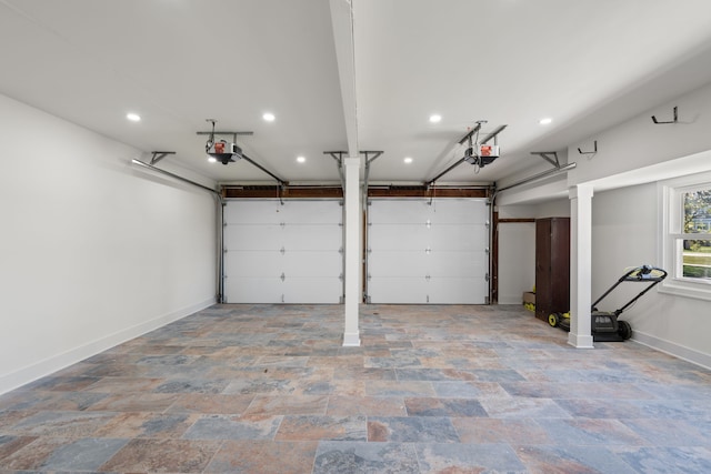 30728 W 14 Mile Rd, West Bloomfield, MI 48322 - garage with a garage door opener, baseboards, and recessed lighting