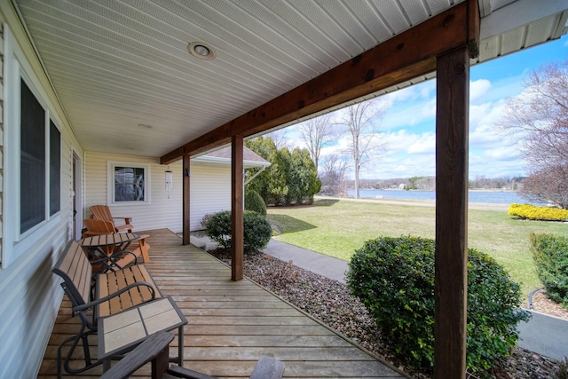 14073 Walz Blvd, Brooklyn, MI 49230 - deck with a water view and a yard