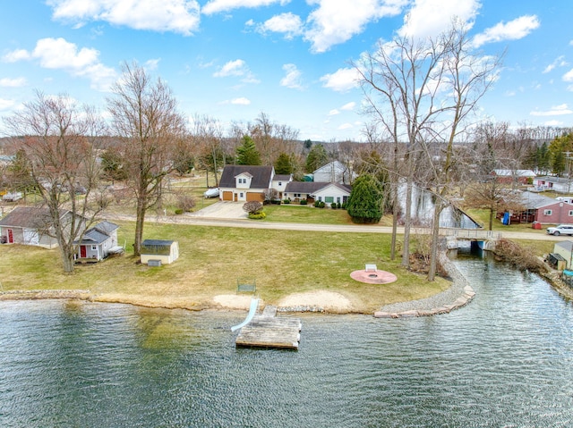 14073 Walz Blvd, Brooklyn, MI 49230 - birds eye view of property featuring a water view