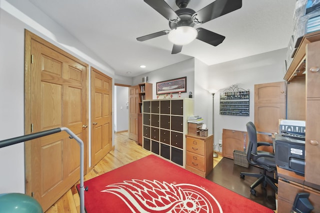 14073 Walz Blvd, Brooklyn, MI 49230 - office featuring ceiling fan and light wood-style floors