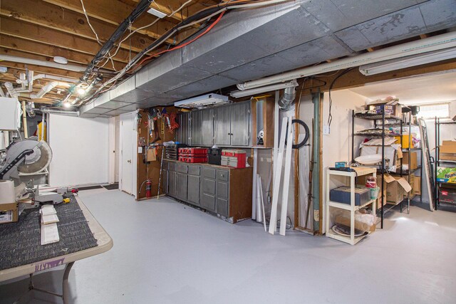 view of unfinished below grade area
