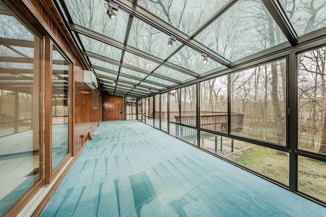 4710 Cove Rd, West Bloomfield, MI 48323 - unfurnished sunroom with plenty of natural light and a wall unit AC