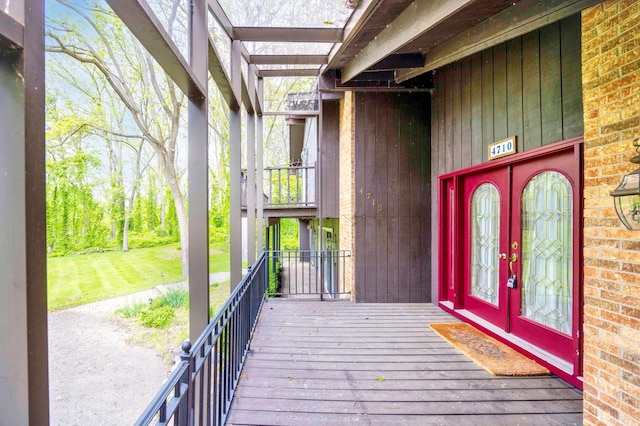 4710 Cove Rd, West Bloomfield, MI 48323 - entrance to property featuring french doors and brick siding