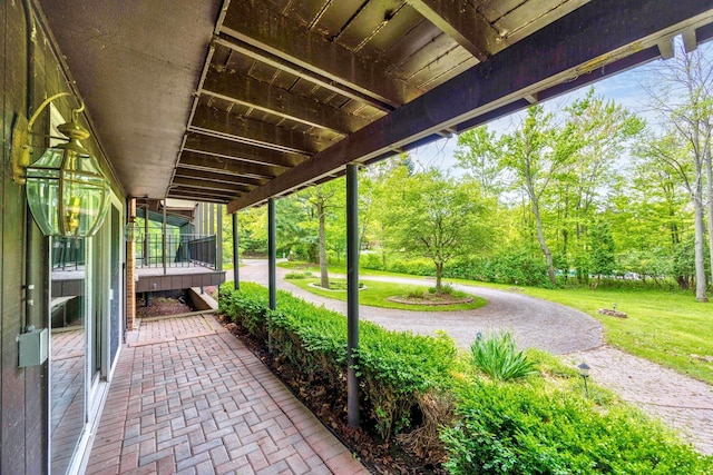 4710 Cove Rd, West Bloomfield, MI 48323 - view of patio featuring a wooden deck