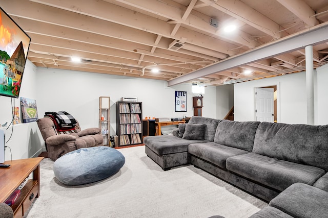 living area featuring visible vents