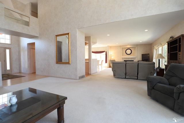 7241 Hidden Valley Dr, Lambertville, MI 48144 - living area featuring visible vents, a healthy amount of sunlight, and recessed lighting