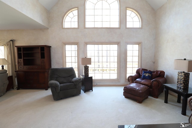 7241 Hidden Valley Dr, Lambertville, MI 48144 - carpeted living area featuring vaulted ceiling and a healthy amount of sunlight